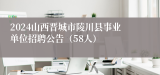 2024山西晋城市陵川县事业单位招聘公告（58人）