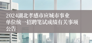 2024湖北孝感市应城市事业单位统一招聘笔试成绩有关事项公告