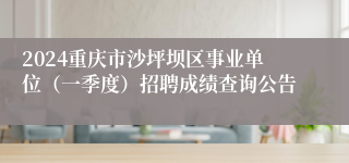 2024重庆市沙坪坝区事业单位（一季度）招聘成绩查询公告