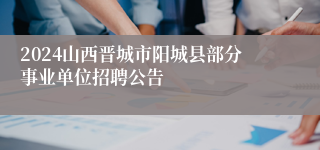 2024山西晋城市阳城县部分事业单位招聘公告