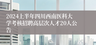 2024上半年四川西南医科大学考核招聘高层次人才20人公告