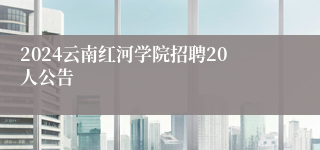 2024云南红河学院招聘20人公告