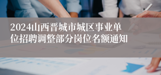 2024山西晋城市城区事业单位招聘调整部分岗位名额通知