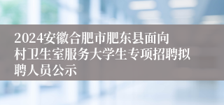 2024安徽合肥市肥东县面向村卫生室服务大学生专项招聘拟聘人员公示