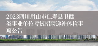 2023四川眉山市仁寿县卫健类事业单位考试招聘递补体检事项公告