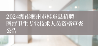 2024湖南郴州市桂东县招聘医疗卫生专业技术人员资格审查公告