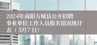 2024年南阳方城县公开招聘事业单位工作人员报名情况统计表（ 5月7 日）