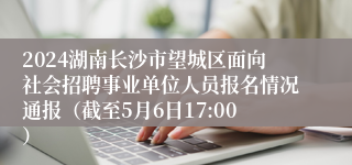 2024湖南长沙市望城区面向社会招聘事业单位人员报名情况通报（截至5月6日17:00）