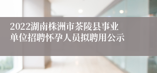 2022湖南株洲市茶陵县事业单位招聘怀孕人员拟聘用公示