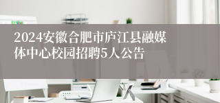 2024安徽合肥市庐江县融媒体中心校园招聘5人公告