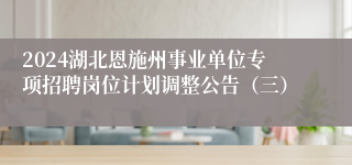 2024湖北恩施州事业单位专项招聘岗位计划调整公告（三）
