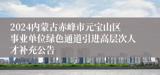 2024内蒙古赤峰市元宝山区事业单位绿色通道引进高层次人才补充公告