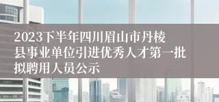 2023下半年四川眉山市丹棱县事业单位引进优秀人才第一批拟聘用人员公示