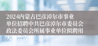 2024内蒙古巴彦淖尔市事业单位招聘中共巴彦淖尔市委员会政法委员会所属事业单位拟聘用人员公告
