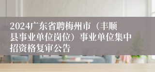 2024广东省聘梅州市（丰顺县事业单位岗位）事业单位集中招资格复审公告