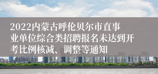 2022内蒙古呼伦贝尔市直事业单位综合类招聘报名未达到开考比例核减、调整等通知