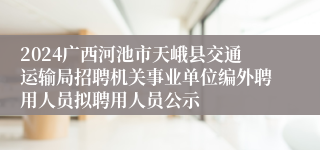 2024广西河池市天峨县交通运输局招聘机关事业单位编外聘用人员拟聘用人员公示