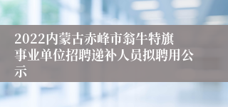2022内蒙古赤峰市翁牛特旗事业单位招聘递补人员拟聘用公示