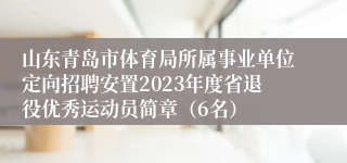 山东青岛市体育局所属事业单位定向招聘安置2023年度省退役优秀运动员简章（6名）