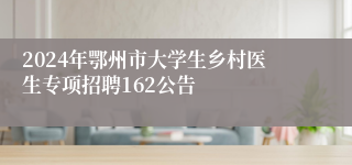 2024年鄂州市大学生乡村医生专项招聘162公告