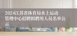 2024江苏省体育局水上运动管理中心招聘拟聘用人员名单公示