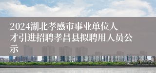 2024湖北孝感市事业单位人才引进招聘孝昌县拟聘用人员公示