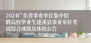 2024广东省事业单位集中招聘高校毕业生遂溪县事业单位考试综合成绩及体检公告
