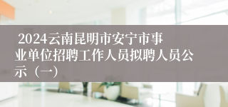  2024云南昆明市安宁市事业单位招聘工作人员拟聘人员公示（一）