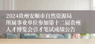 2024贵州安顺市自然资源局所属事业单位参加第十二届贵州人才博览会引才笔试成绩公告                          