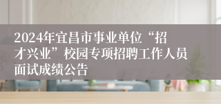2024年宜昌市事业单位“招才兴业”校园专项招聘工作人员面试成绩公告