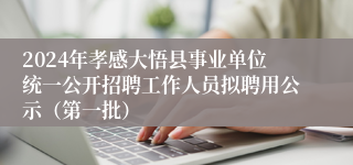 2024年孝感大悟县事业单位统一公开招聘工作人员拟聘用公示（第一批）