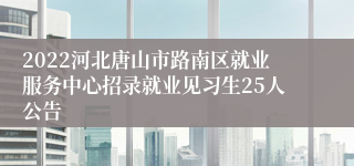 2022河北唐山市路南区就业服务中心招录就业见习生25人公告