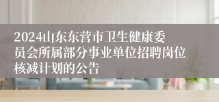 2024山东东营市卫生健康委员会所属部分事业单位招聘岗位核减计划的公告