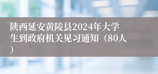 陕西延安黄陵县2024年大学生到政府机关见习通知（80人）