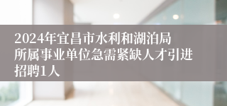2024年宜昌市水利和湖泊局所属事业单位急需紧缺人才引进招聘1人