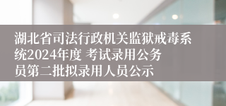 湖北省司法行政机关监狱戒毒系统2024年度 考试录用公务员第二批拟录用人员公示
