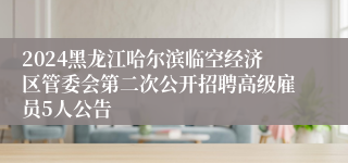 2024黑龙江哈尔滨临空经济区管委会第二次公开招聘高级雇员5人公告