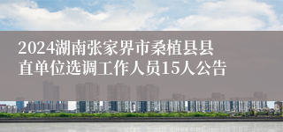 2024湖南张家界市桑植县县直单位选调工作人员15人公告
