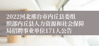 2022河北邢台市内丘县委组织部内丘县人力资源和社会保障局招聘事业单位171人公告