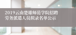 2019云南楚雄师范学院招聘劳务派遣人员拟录名单公示