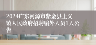 2024广东河源市紫金县上义镇人民政府招聘编外人员1人公告