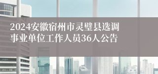 2024安徽宿州市灵璧县选调事业单位工作人员36人公告