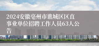 2024安徽亳州市谯城区区直事业单位招聘工作人员63人公告