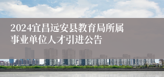2024宜昌远安县教育局所属事业单位人才引进公告