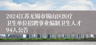 2024江苏无锡市锡山区医疗卫生单位招聘事业编制卫生人才94人公告