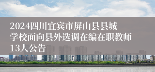 2024四川宜宾市屏山县县城学校面向县外选调在编在职教师13人公告