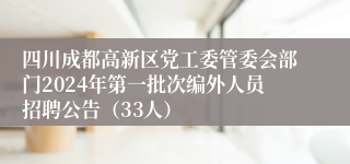 四川成都高新区党工委管委会部门2024年第一批次编外人员招聘公告（33人）