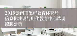 2019云南玉溪市教育体育局信息化建设与电化教育中心选调拟聘公示