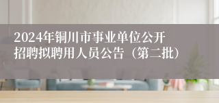 2024年铜川市事业单位公开招聘拟聘用人员公告（第二批）