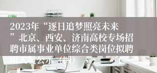 2023年“逐日追梦照亮未来”北京、西安、济南高校专场招聘市属事业单位综合类岗位拟聘用人员公示（四）